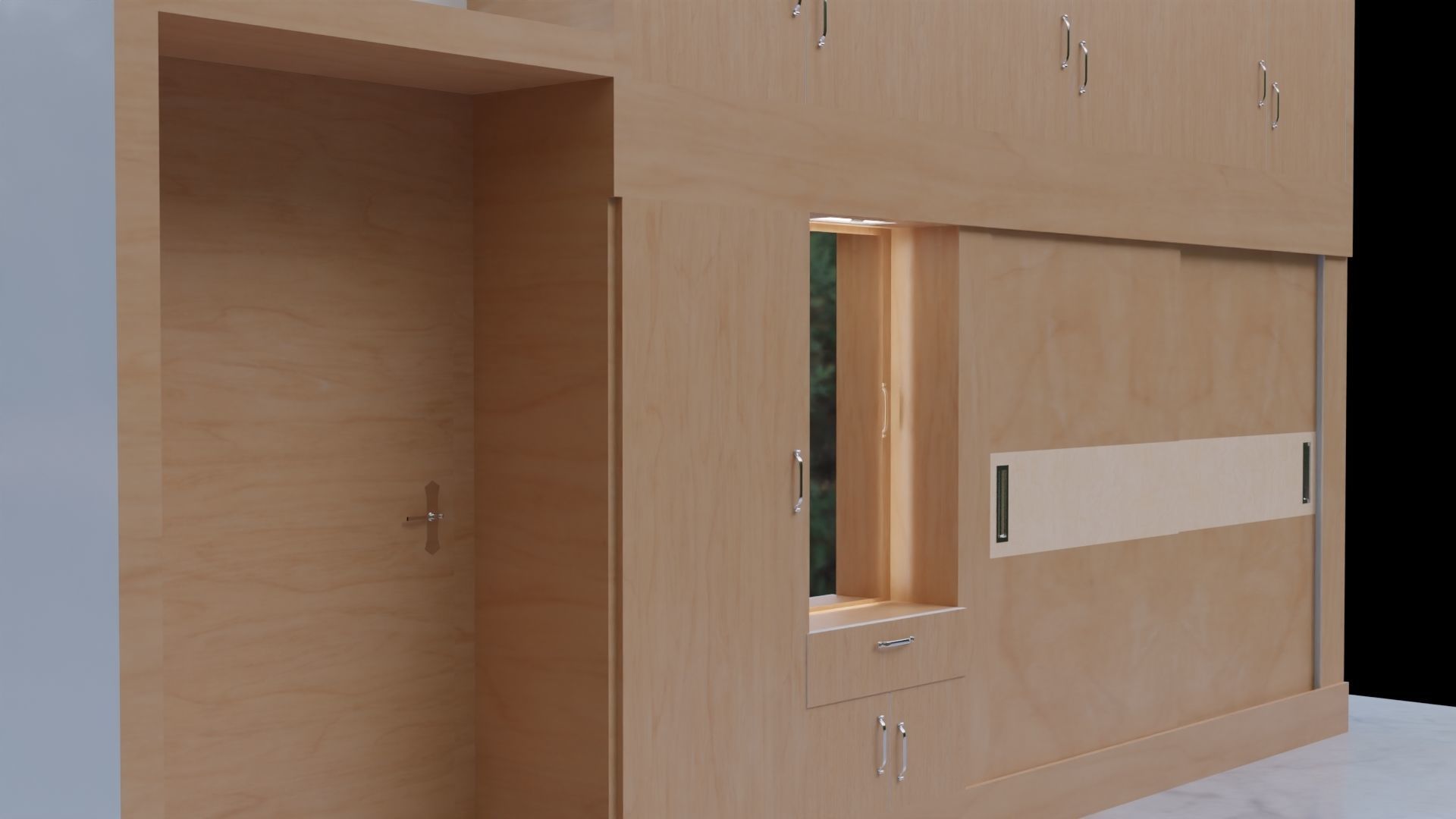 Wardrobe 3D model Low-poly 3D model_3