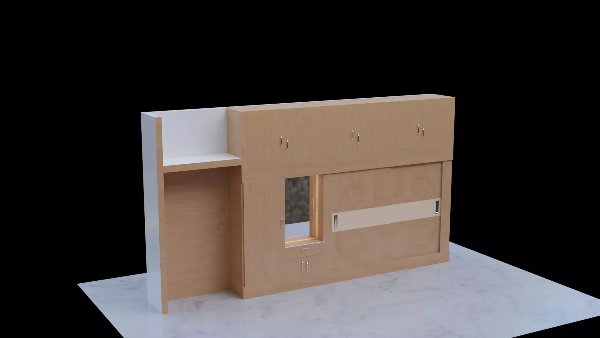 Wardrobe 3D model Low-poly 3D model_0