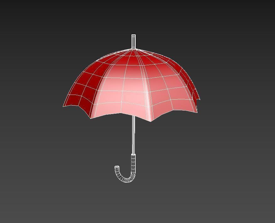 umbrella - Low-poly 3D model_2