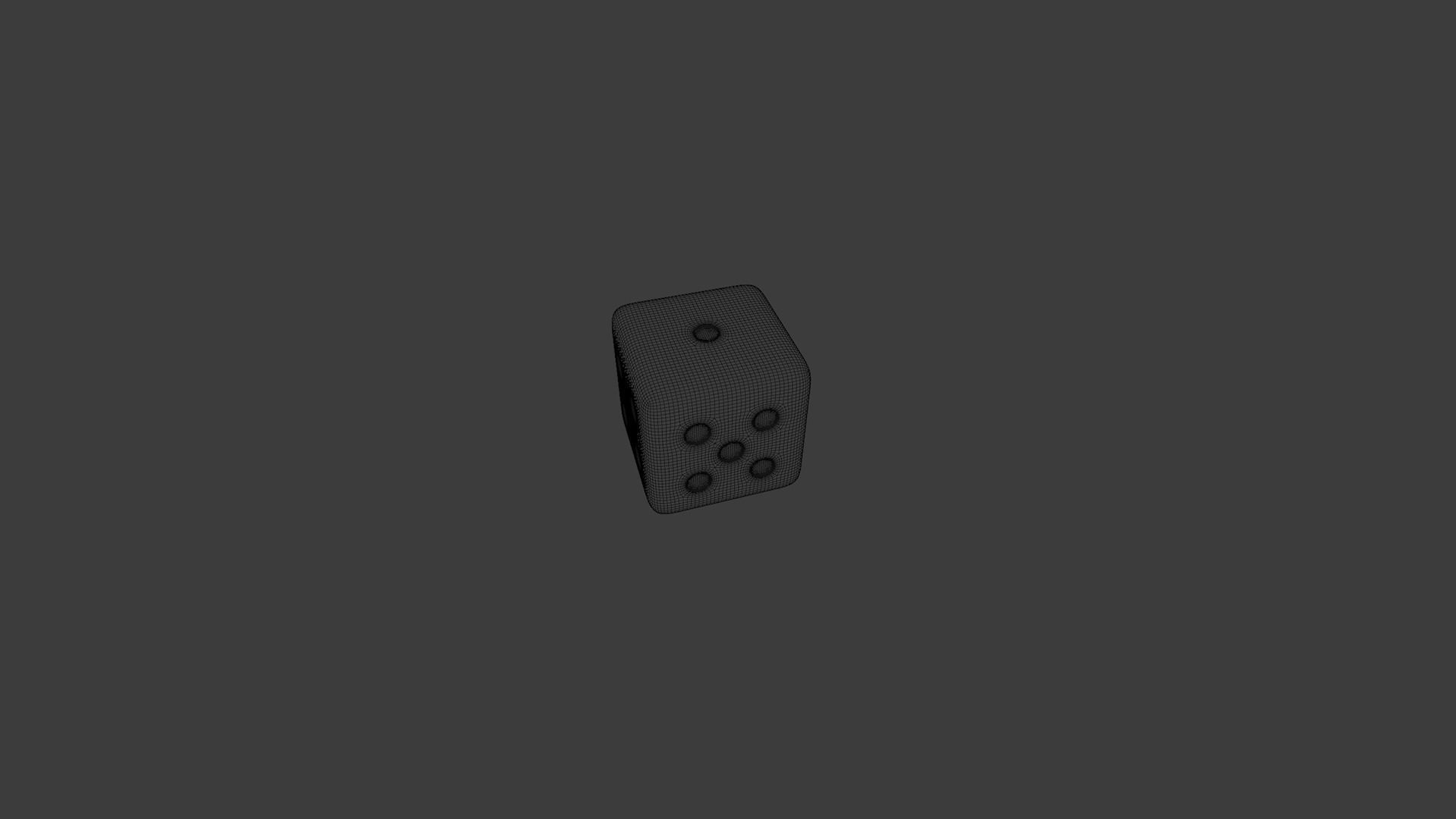 a clean dice Low-poly 3D model_5