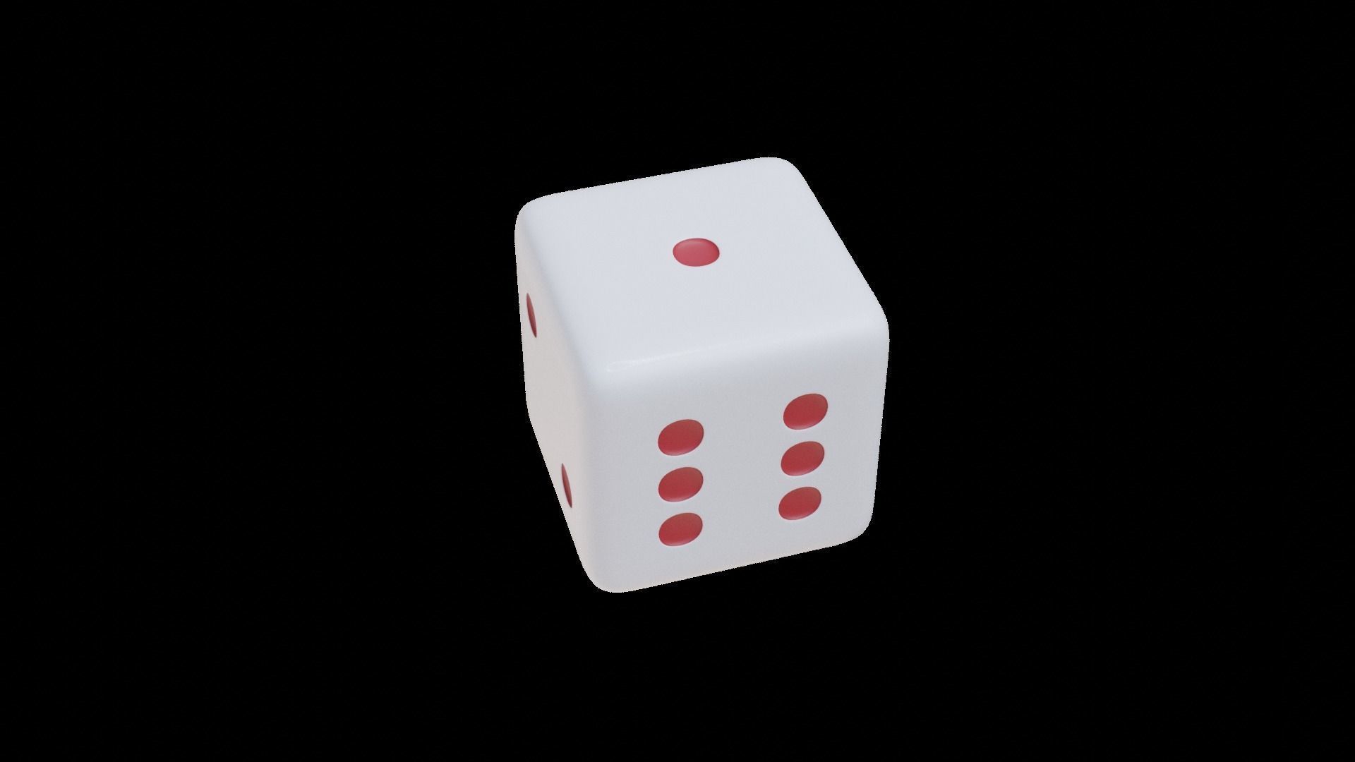 a clean dice Low-poly 3D model_1
