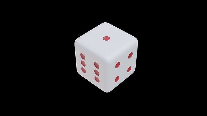 a clean dice Low-poly 3D model