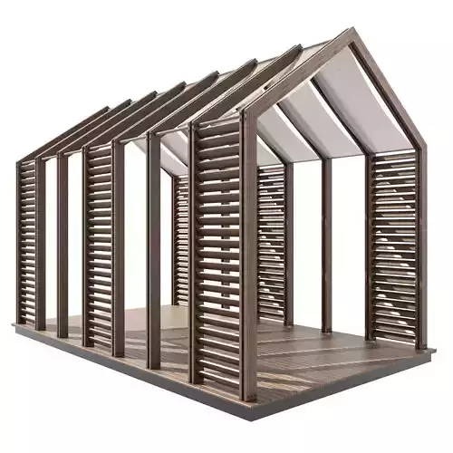 Pergola wooden shed with shutters