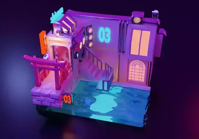 cyberpunk water front