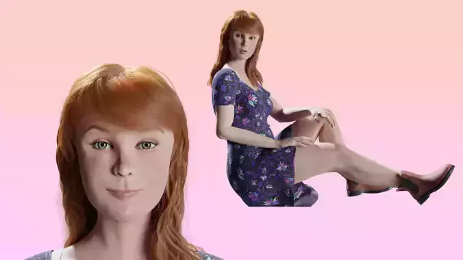 Ginger Woman Rigged 3d model 3D model