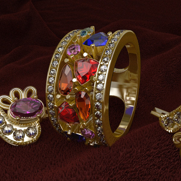 Ring jewelry 3D model_2