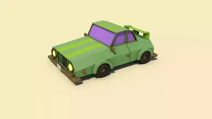poly car Low-poly 3D model