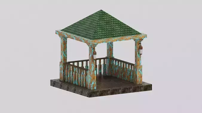Alcove gazebo with roof