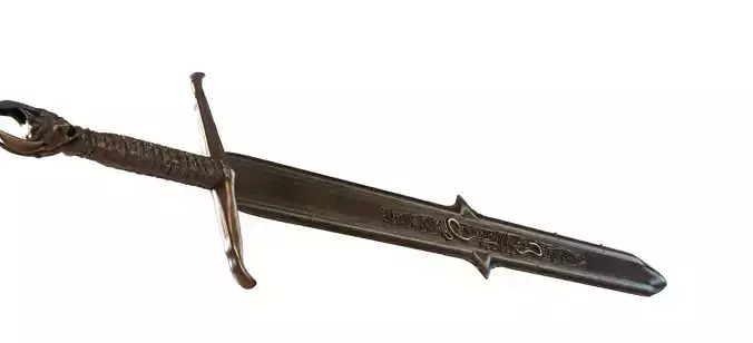 fantasy sword ancient scribe engraving 3D model