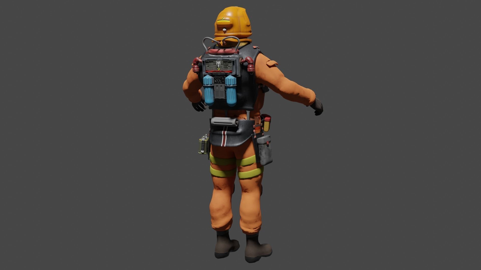 Space miner suit 3D model_4