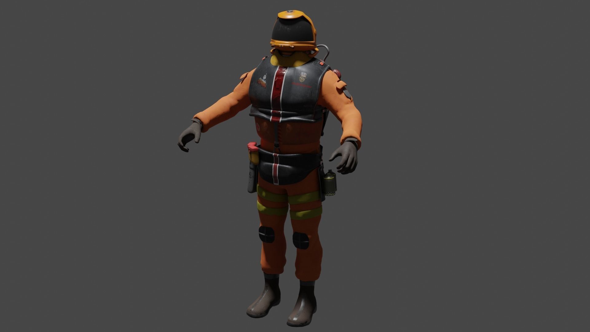 Space miner suit 3D model_2