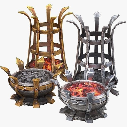  Brazier lighting pack Low-poly 3D model