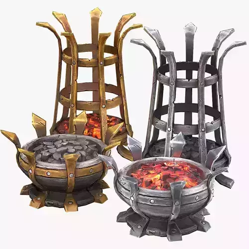  Brazier lighting pack Low-poly 3D model