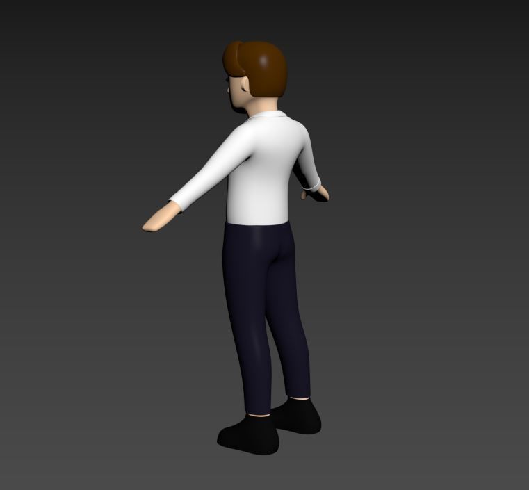 man low-poly character Low-poly 3D model_2