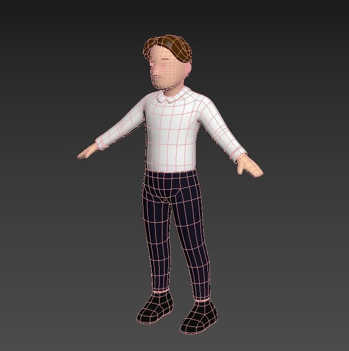man low-poly character Low-poly 3D model_3