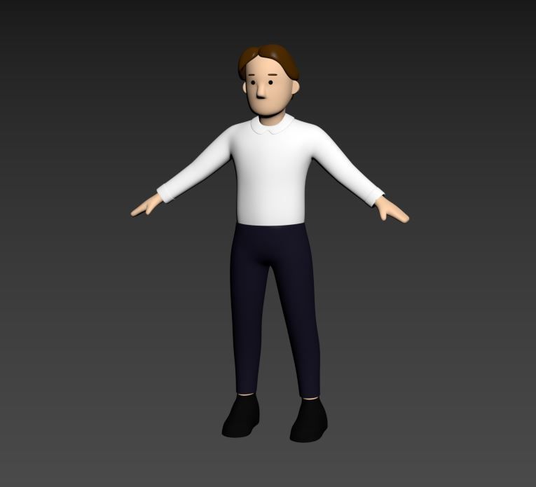 man low-poly character Low-poly 3D model_1