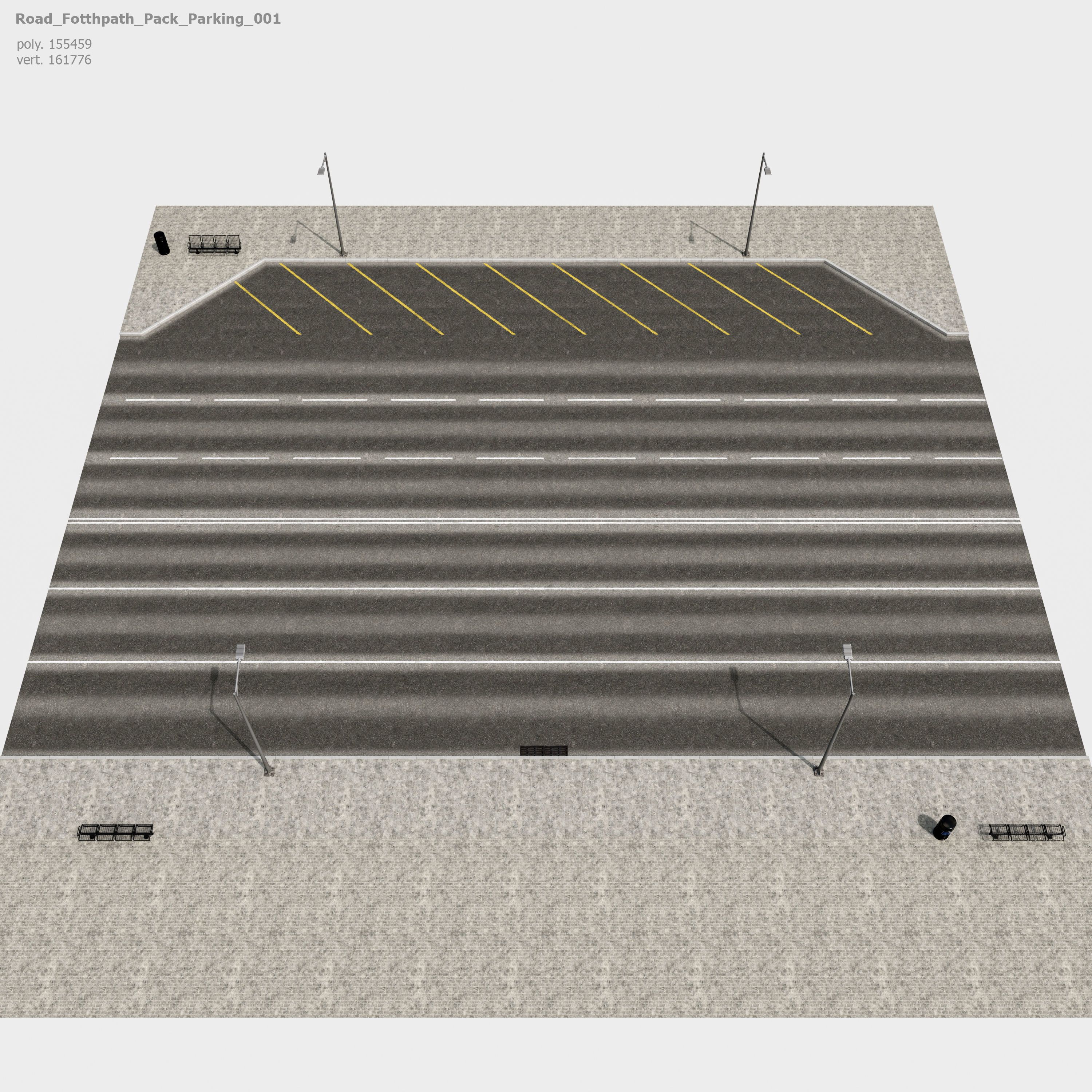 Road Fothpath Pack Low-poly 3D model_9