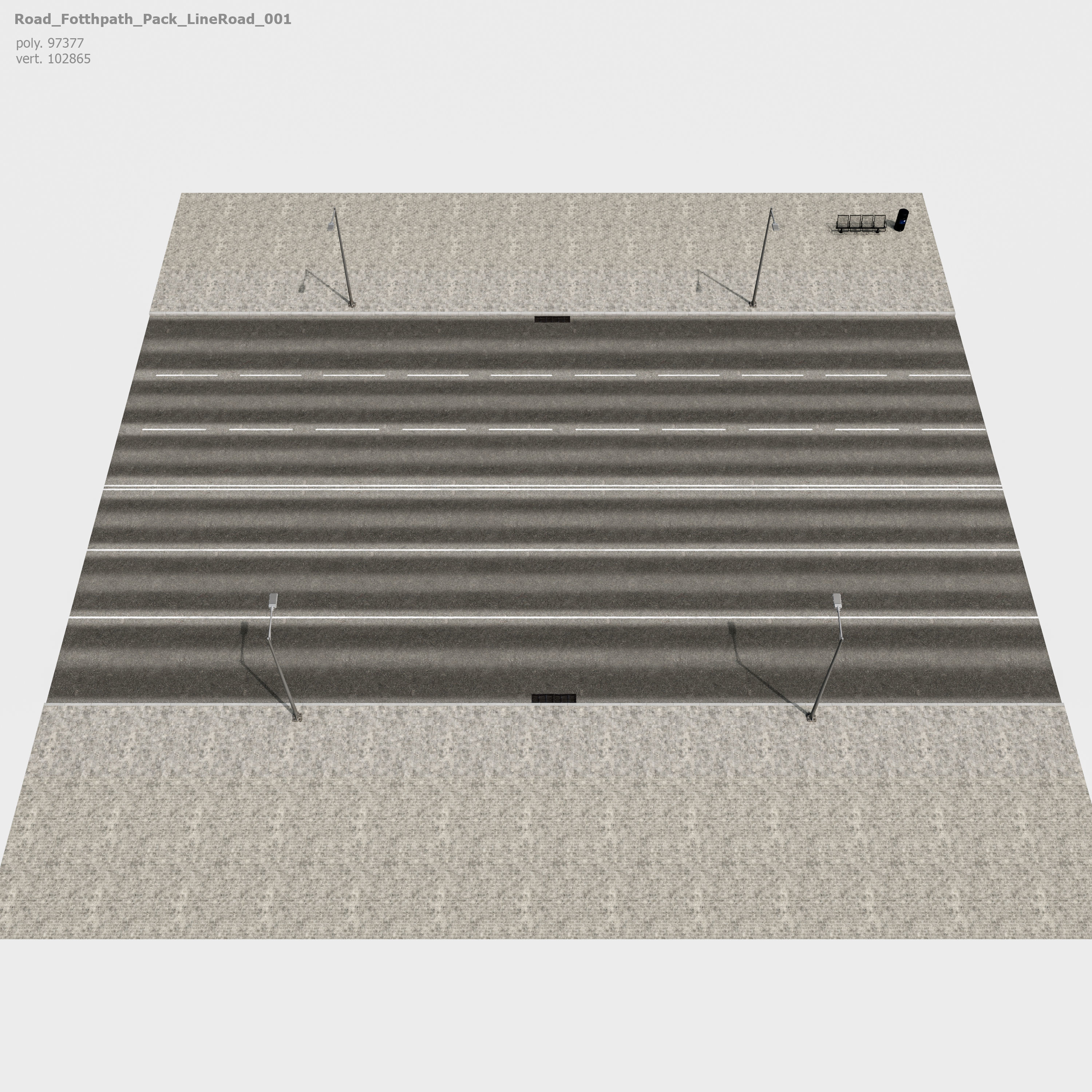 Road Fothpath Pack Low-poly 3D model_6