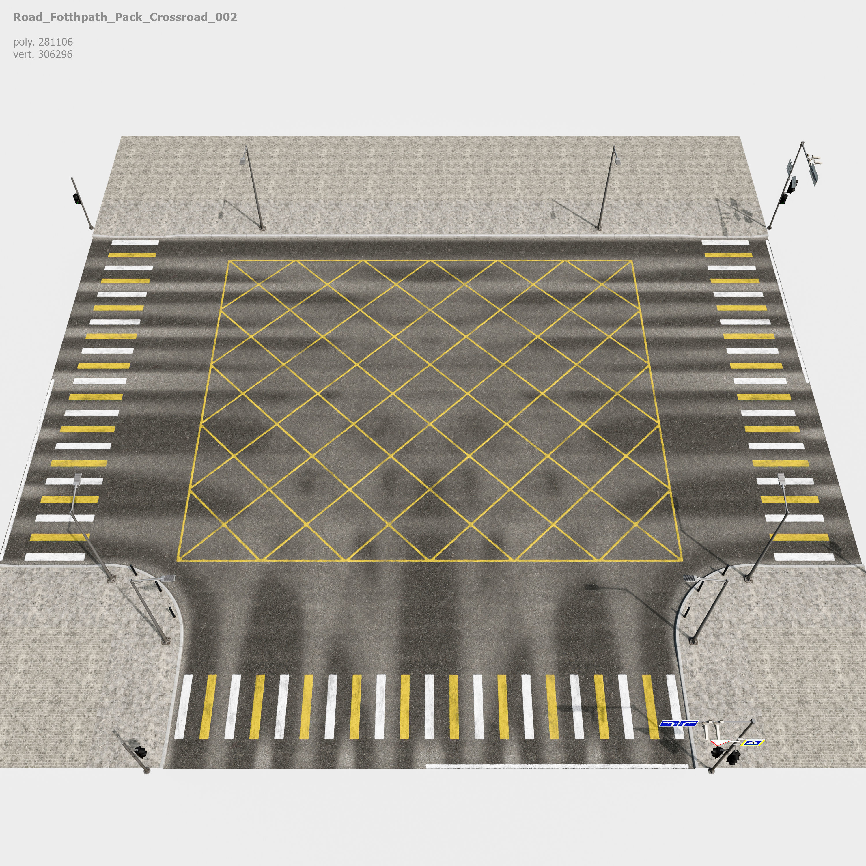 Road Fothpath Pack Low-poly 3D model_2