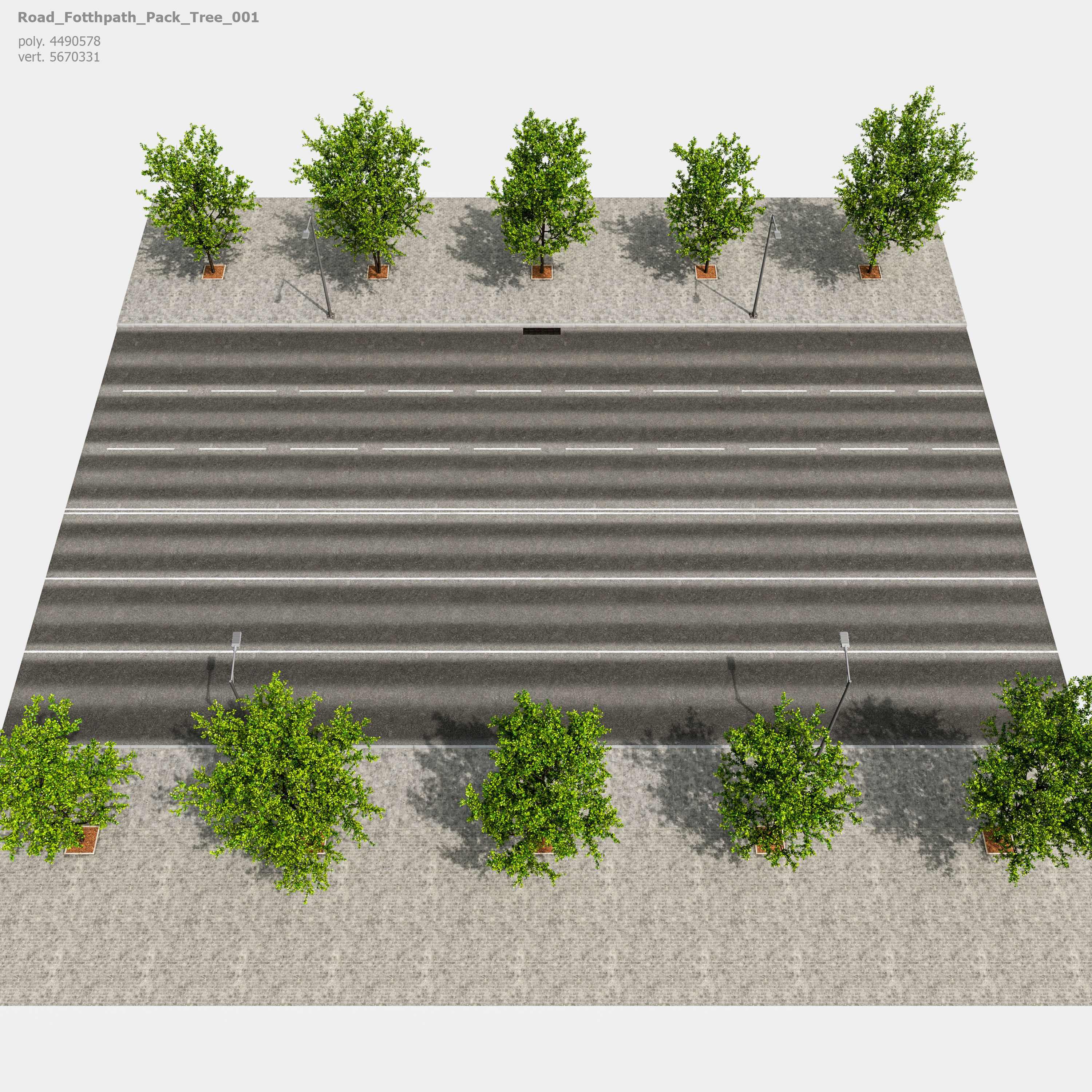 Road Fothpath Pack Low-poly 3D model_8