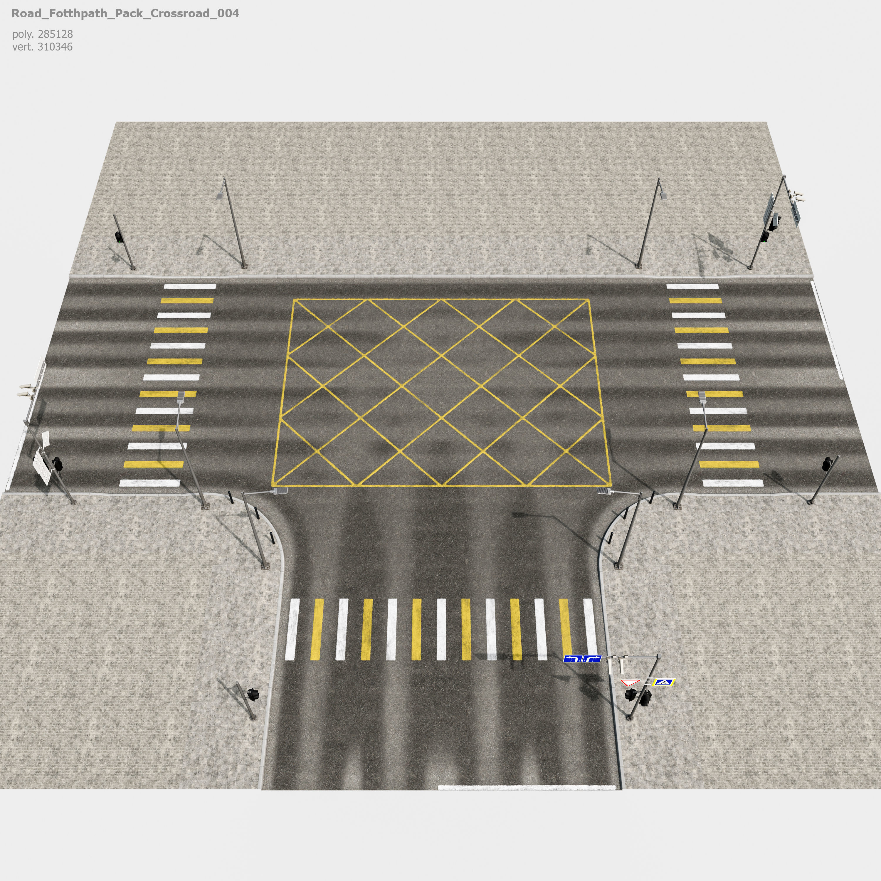 Road Fothpath Pack Low-poly 3D model_4