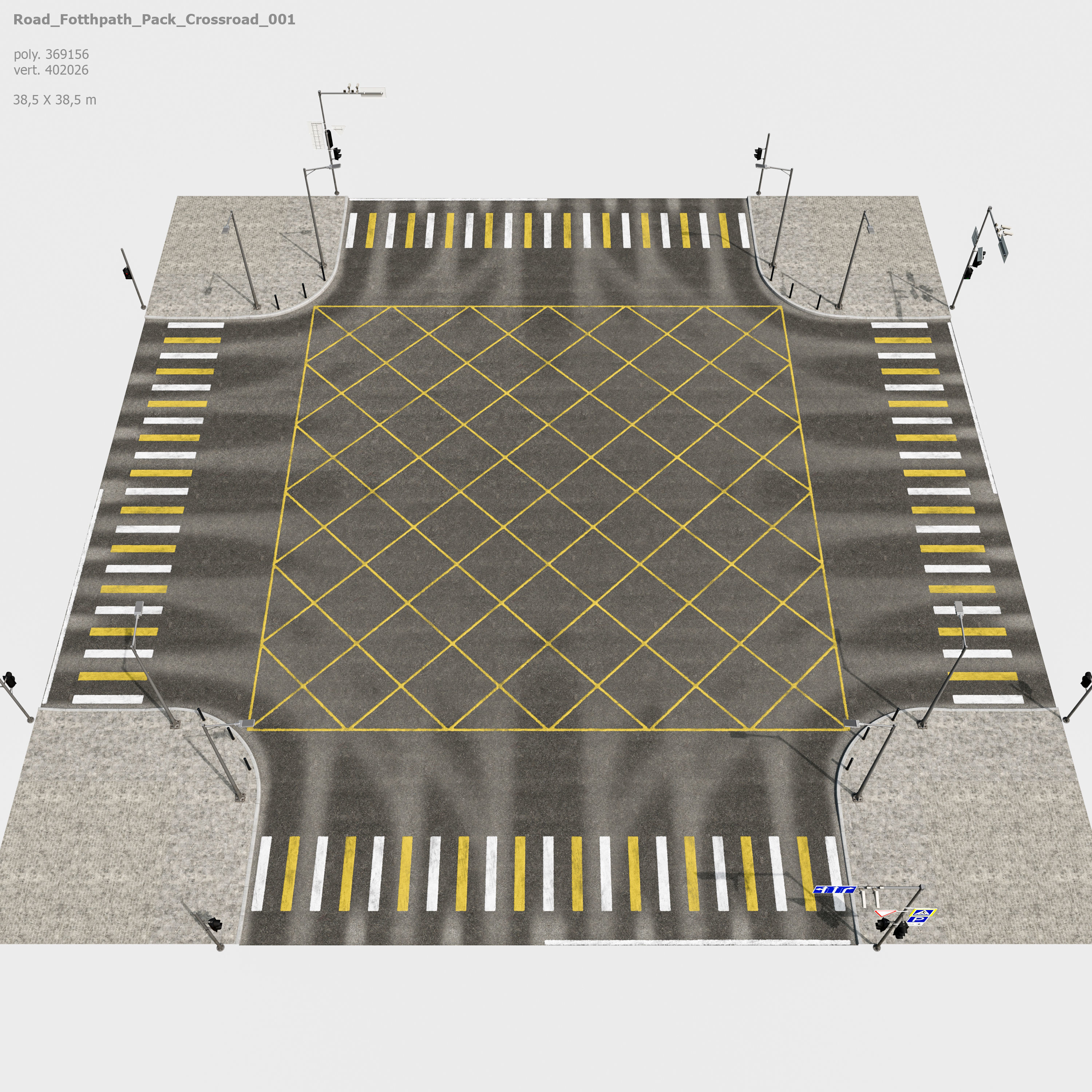 Road Fothpath Pack Low-poly 3D model_1