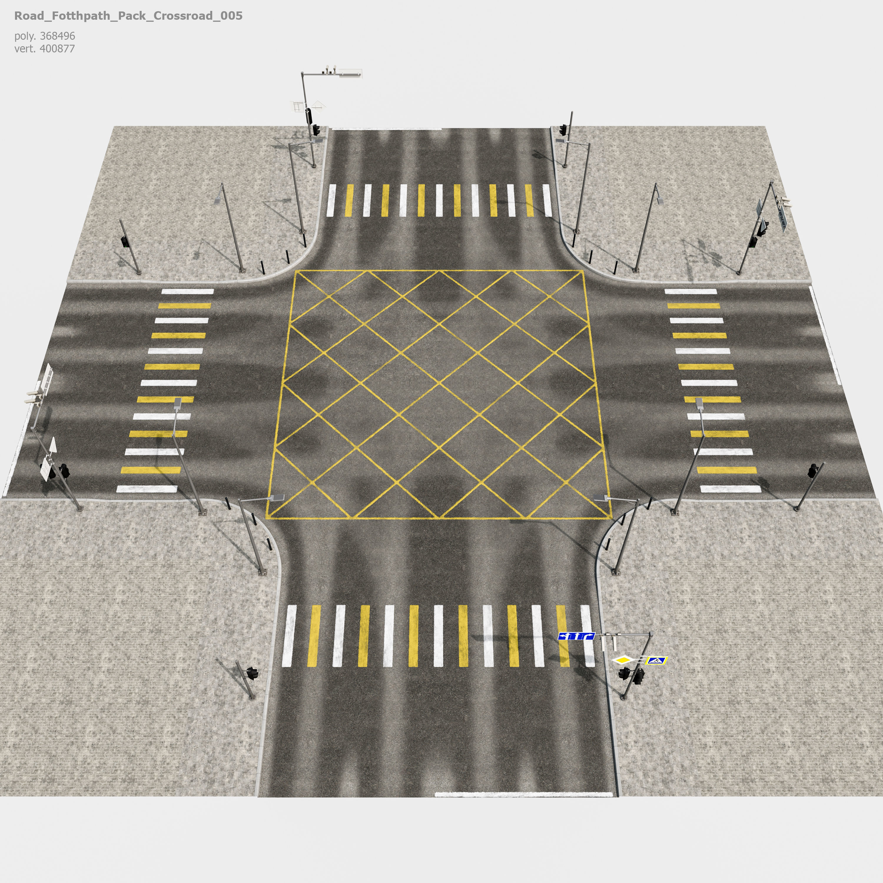 Road Fothpath Pack Low-poly 3D model_5