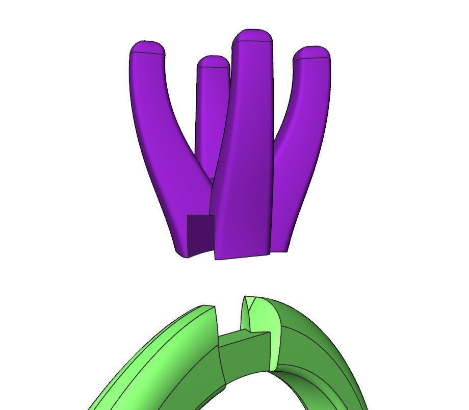 Engagement diamond ring in two color gold ready for 3d print 3D print model_13