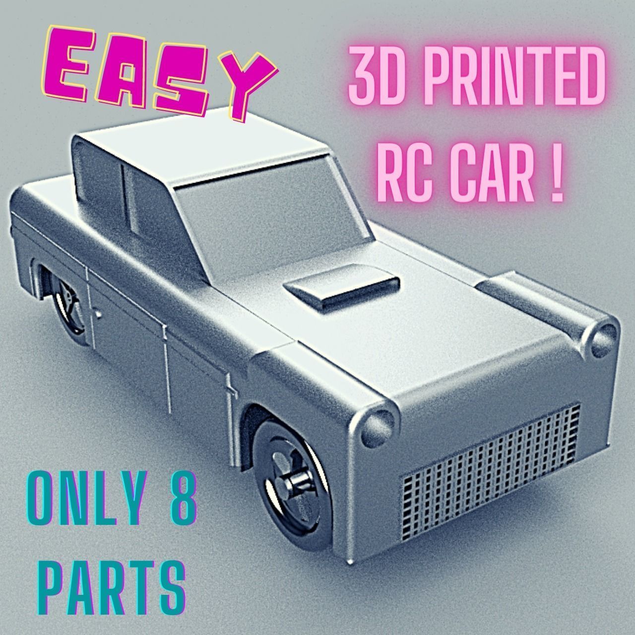 FULLY 3D PRINTED RC CAR 3D model 3D printable | CGTrader