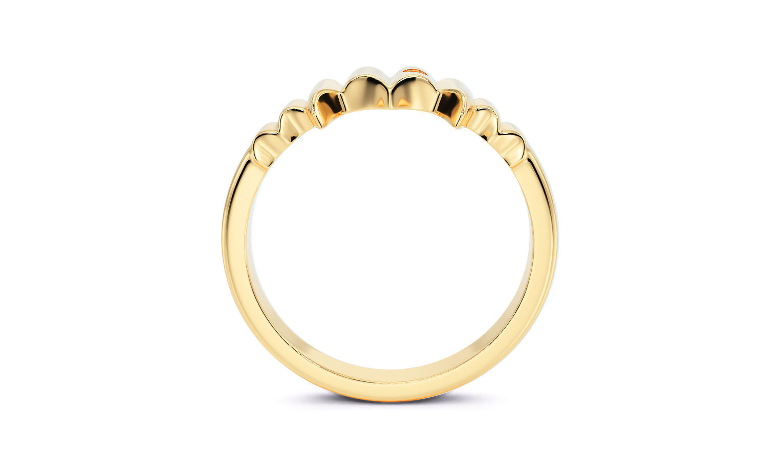 gold ring fangs with diamond 3D print model_4