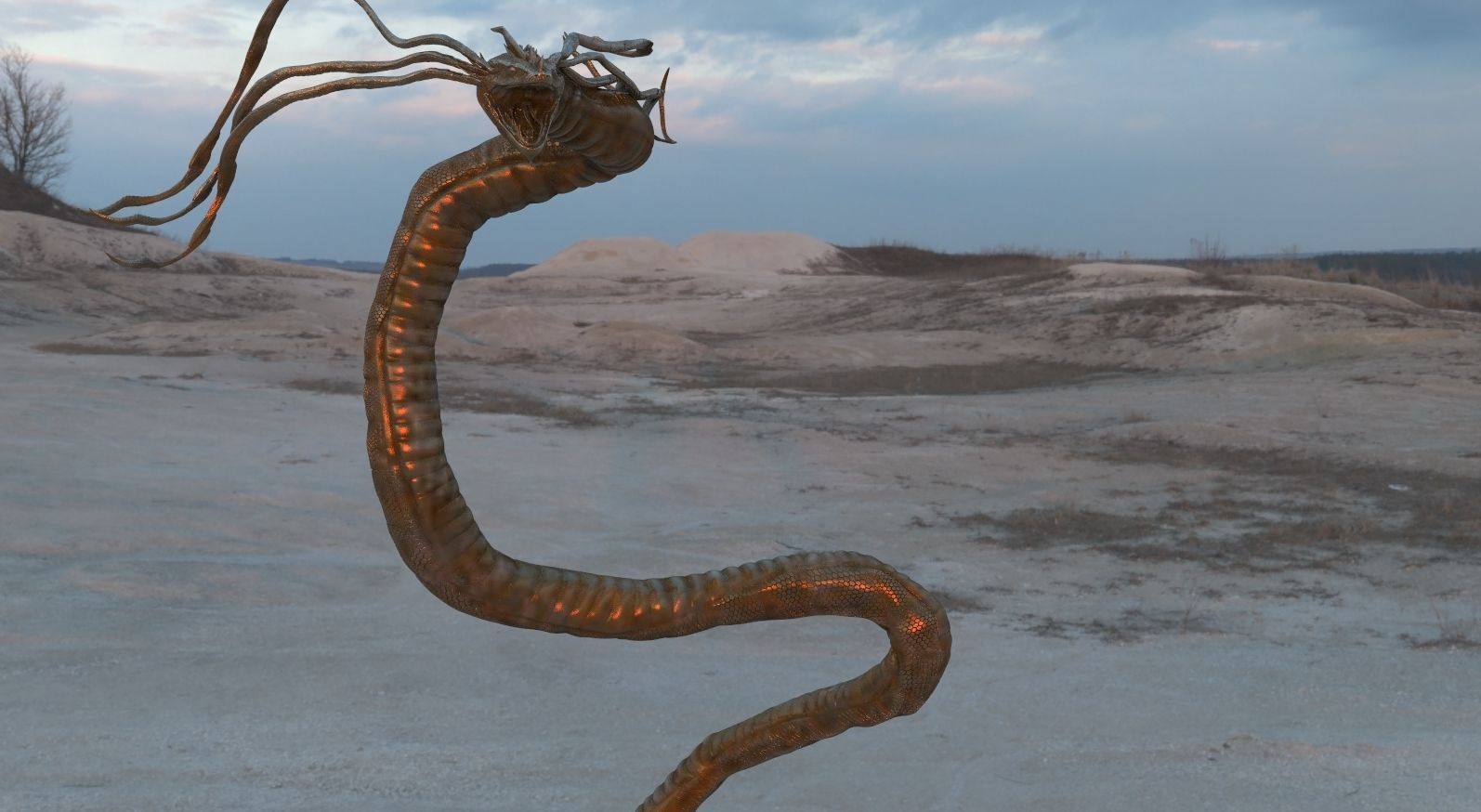 Fantasy dragon snake 3D model_2
