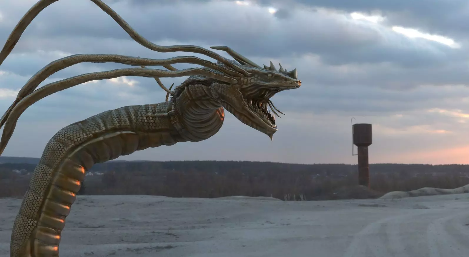 Fantasy dragon snake 3D model_0