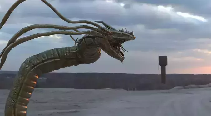 Fantasy dragon snake 3D model