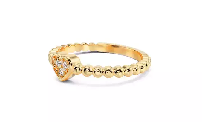 gold ring heart with diamonds