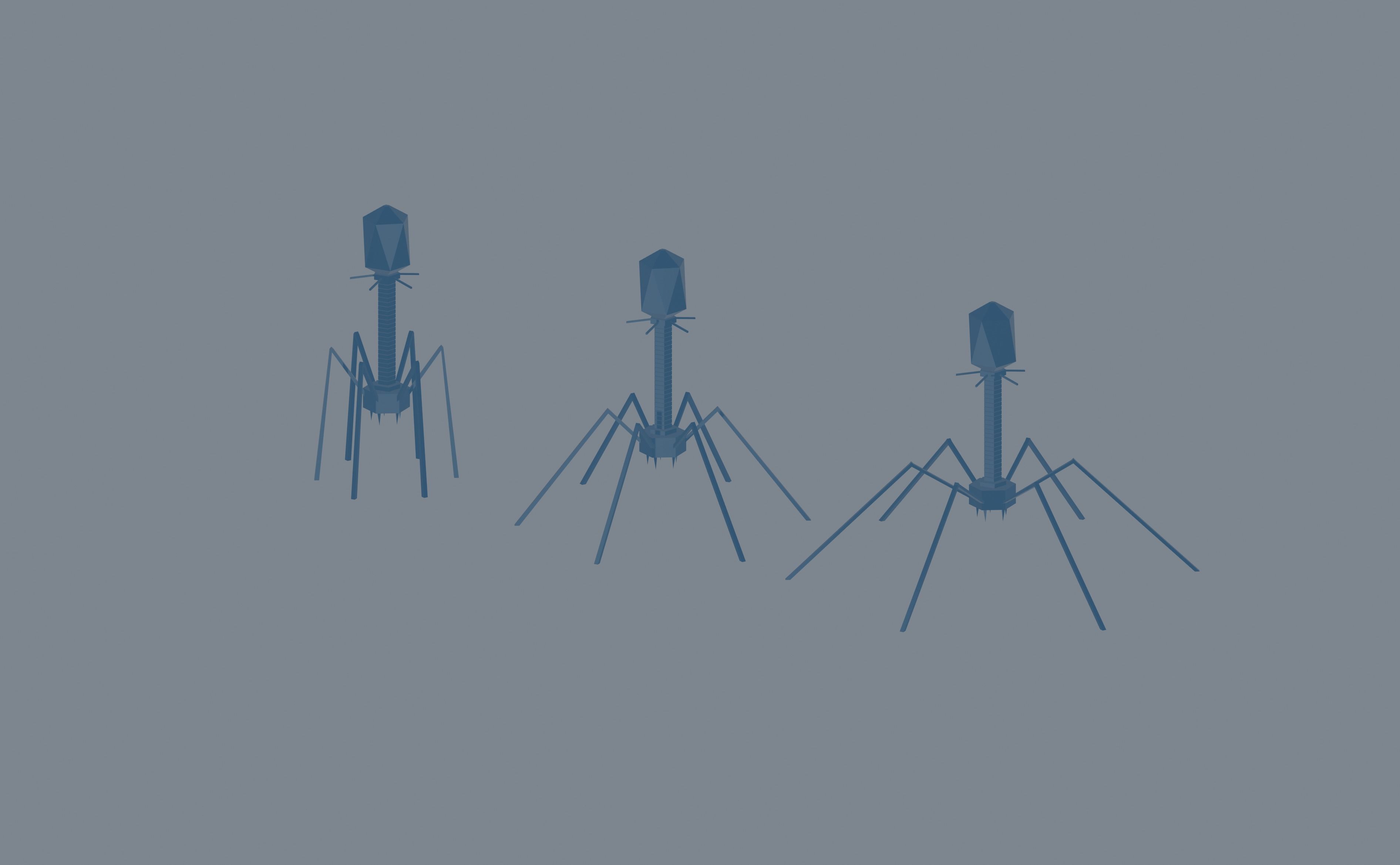Bacteriophage Low-poly 3D model_1