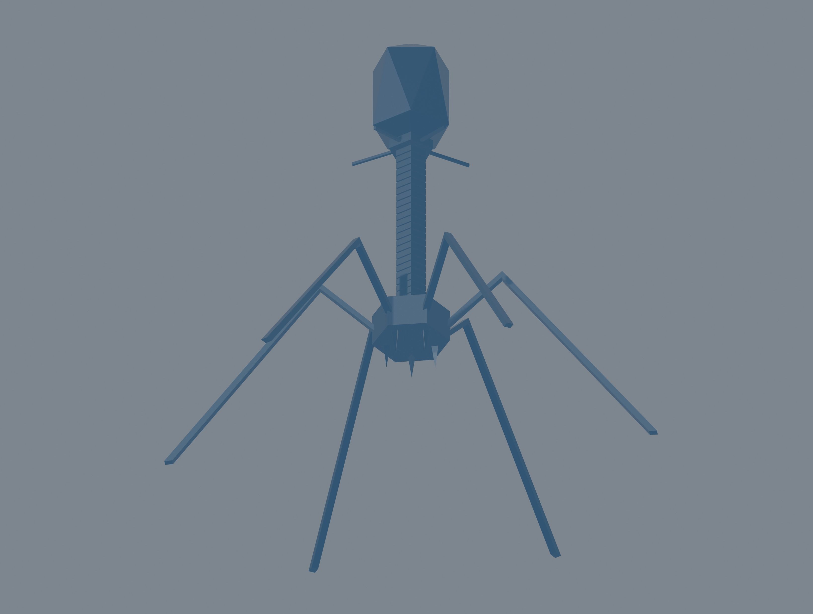 Bacteriophage Low-poly 3D model_4