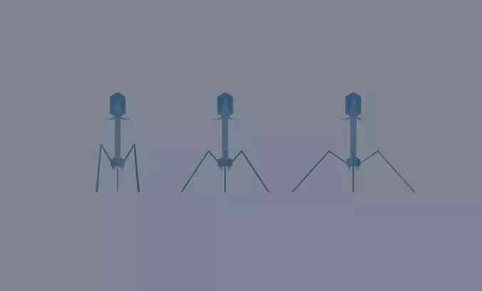 Bacteriophage Low-poly 3D model