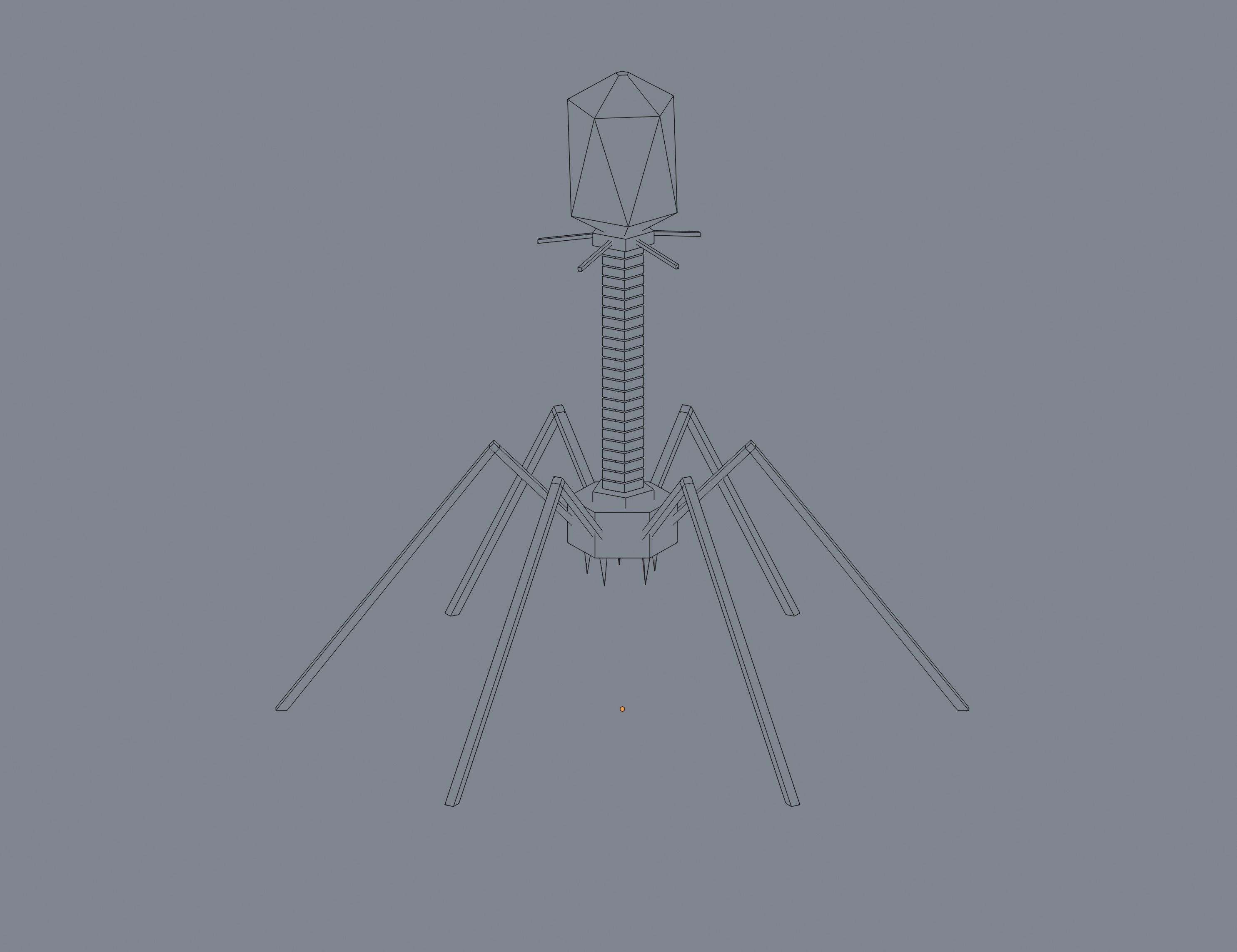 Bacteriophage Low-poly 3D model_9