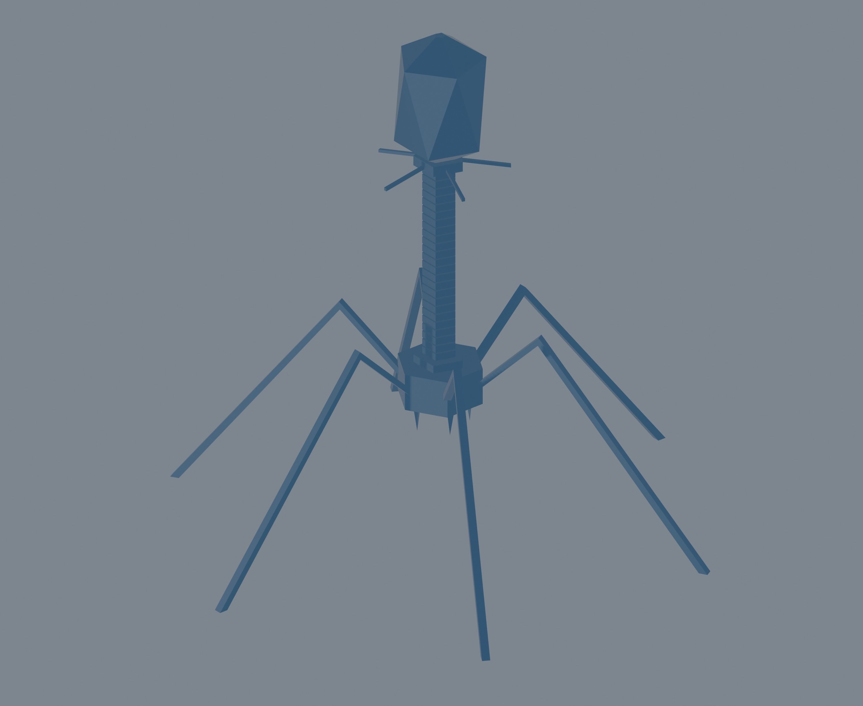 Bacteriophage Low-poly 3D model_3