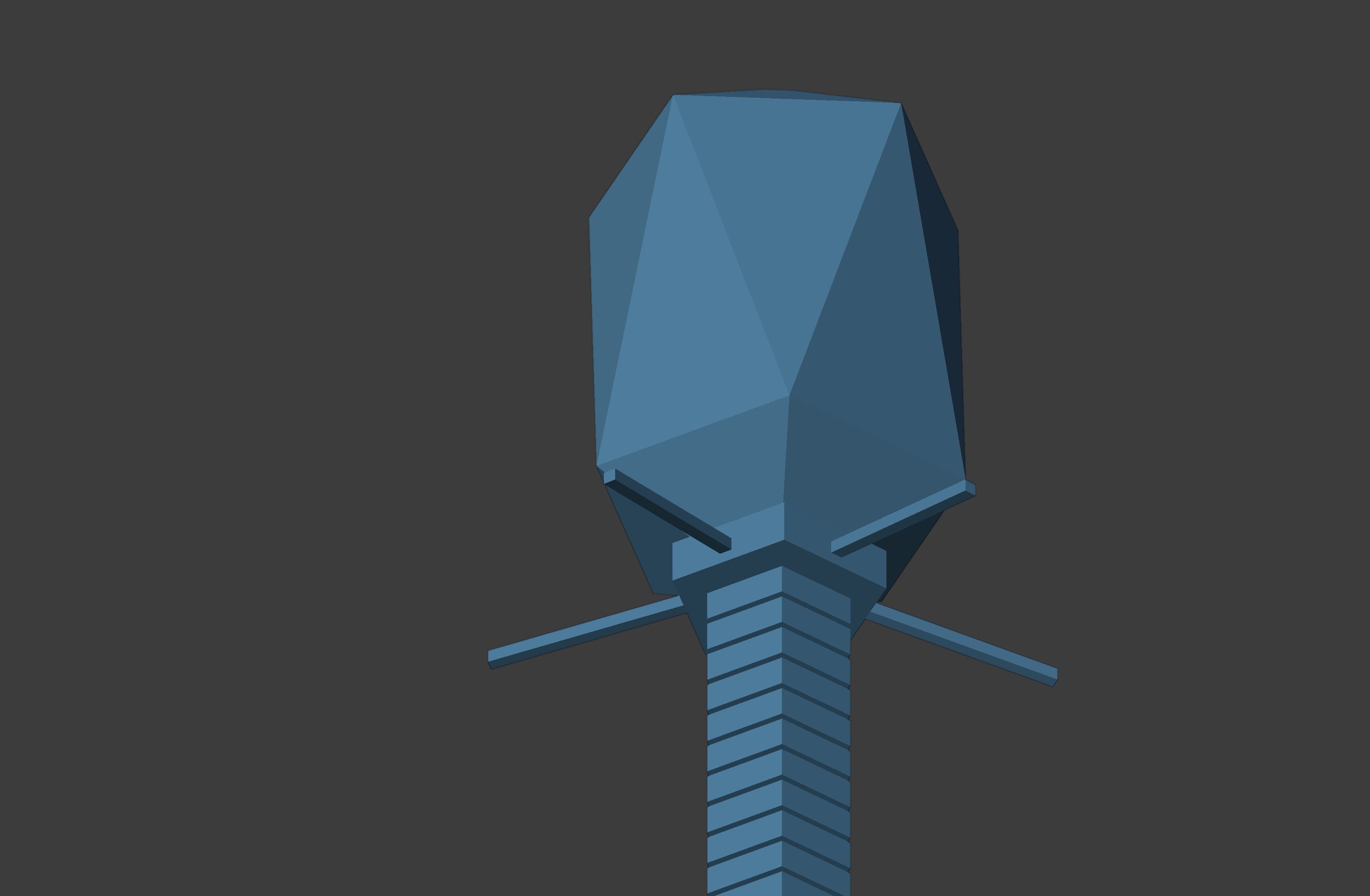 Bacteriophage Low-poly 3D model_7