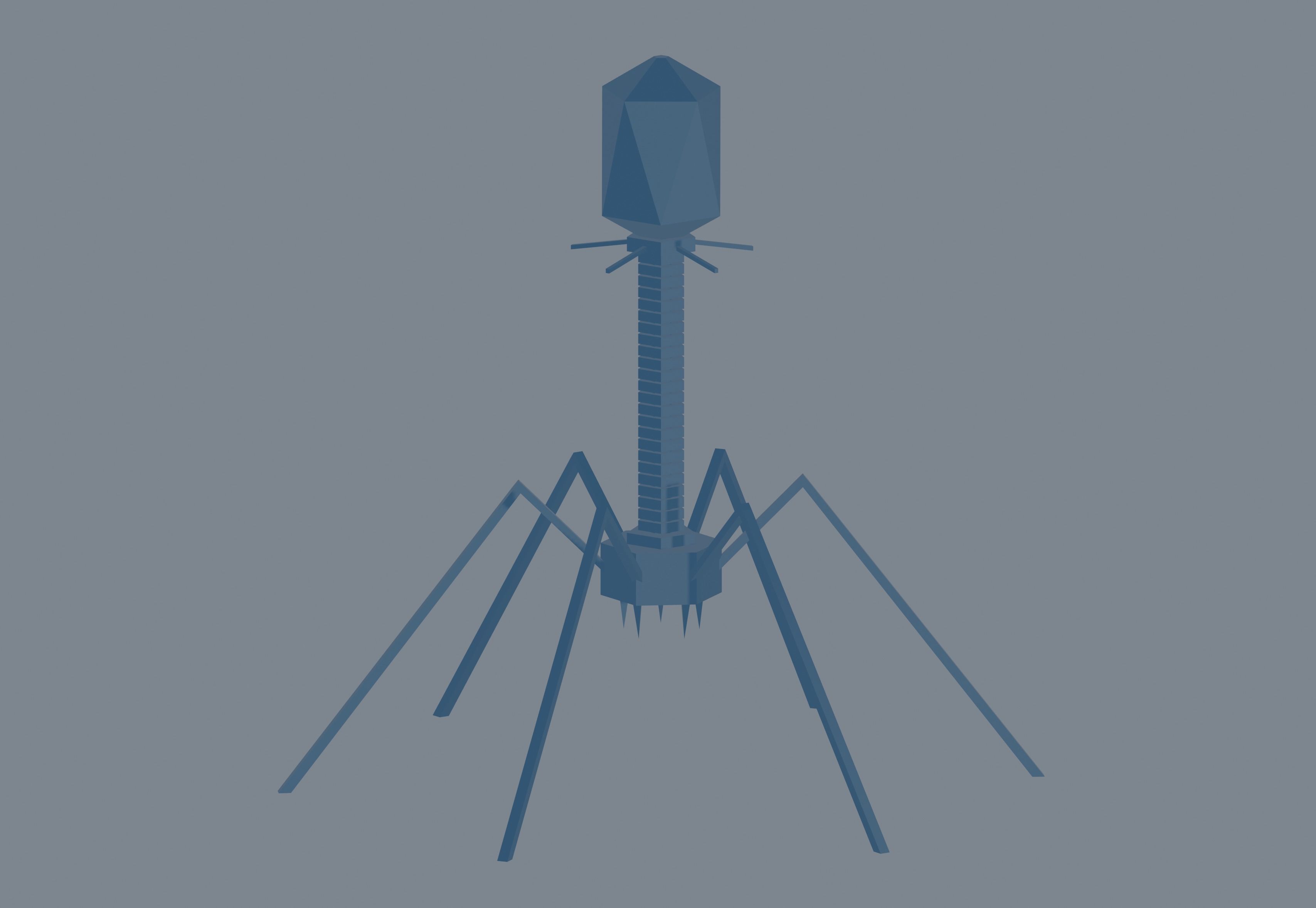 Bacteriophage Low-poly 3D model_5