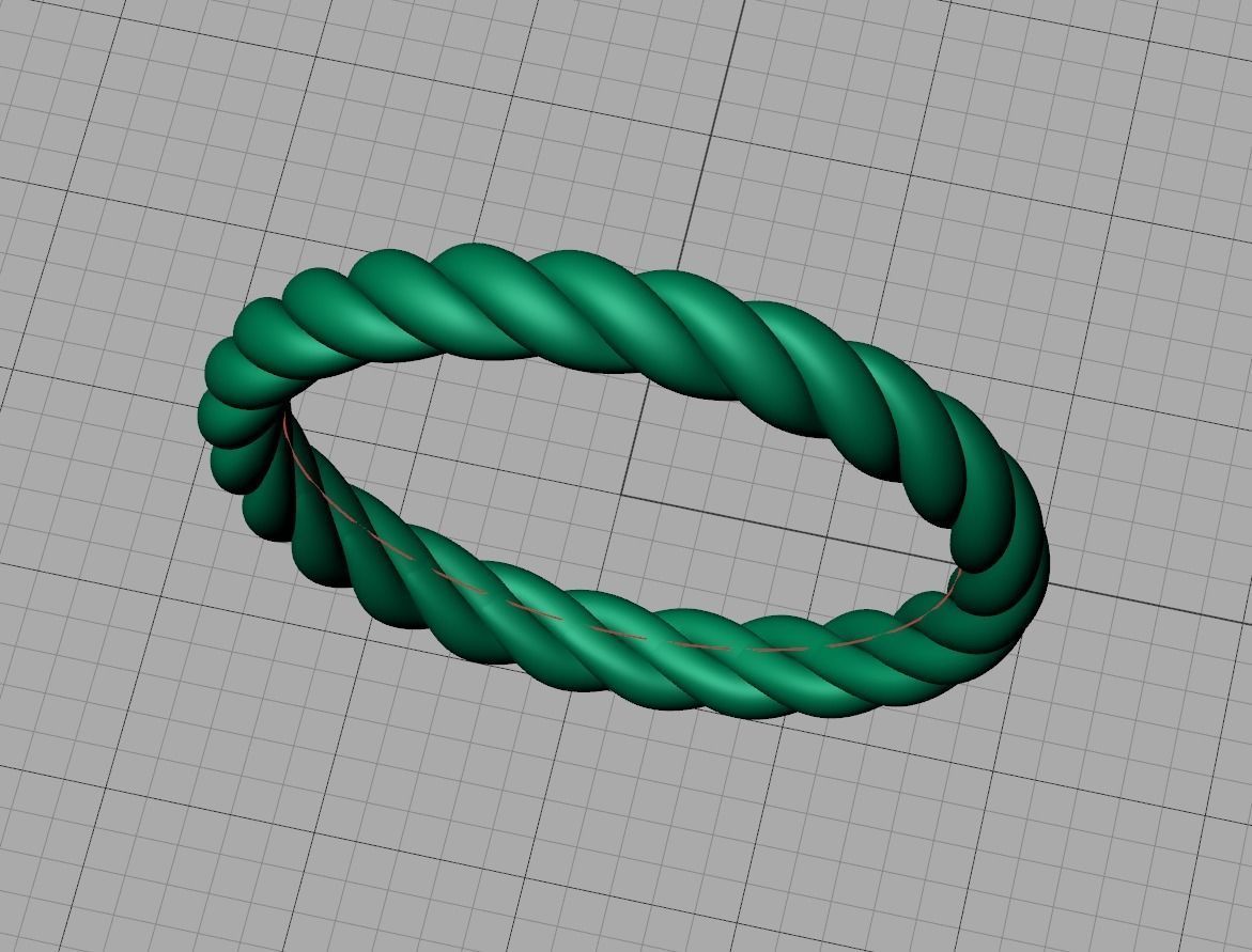 Twisted Rope Wedding  Ring Stackable Ring 3dmodel 3D print model_16