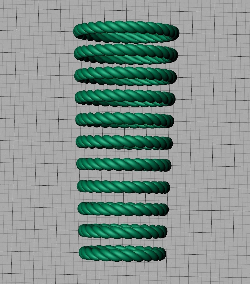 Twisted Rope Wedding  Ring Stackable Ring 3dmodel 3D print model_22