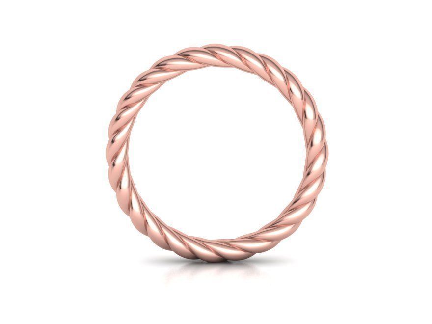 Twisted Rope Wedding  Ring Stackable Ring 3dmodel 3D print model_23