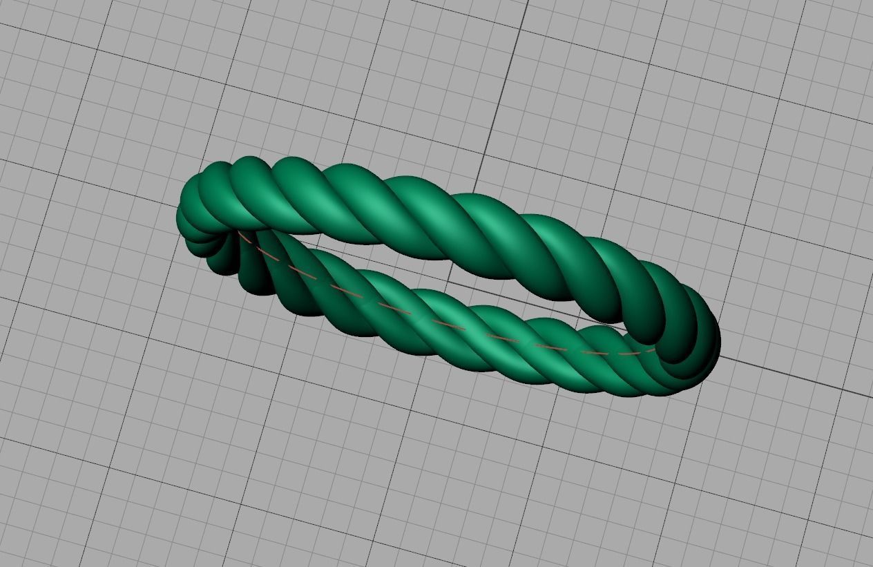 Twisted Rope Wedding  Ring Stackable Ring 3dmodel 3D print model_20