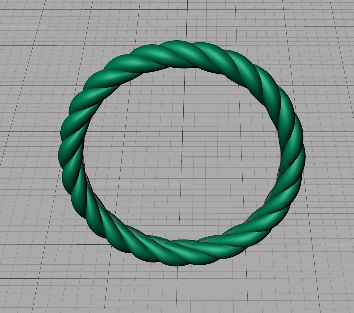 Twisted Rope Wedding  Ring Stackable Ring 3dmodel 3D print model_17