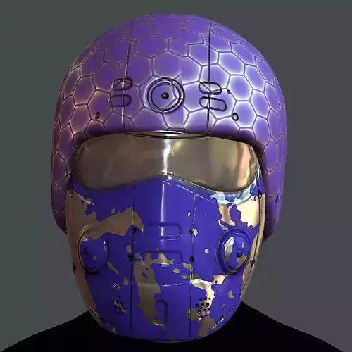 Gas mask helmet 3d model scifi Low-poly
