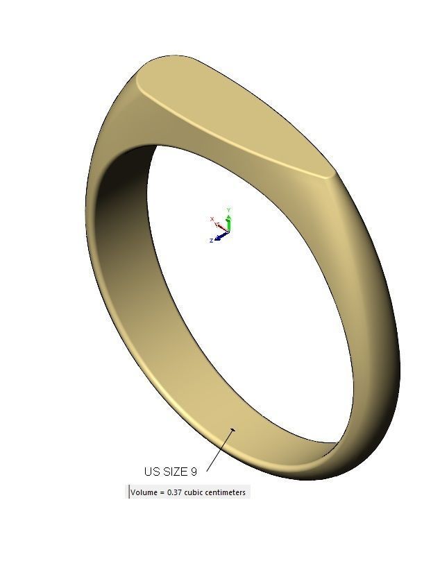 Teardrop signet ring US sizes 5to9 3D print model_11