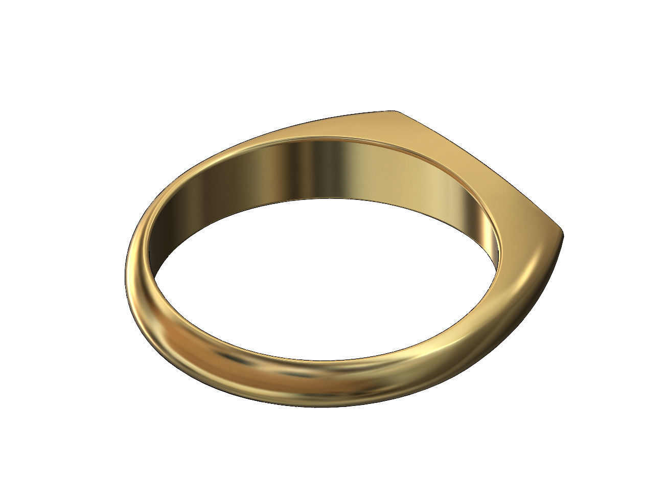 Teardrop signet ring US sizes 5to9 3D print model_3