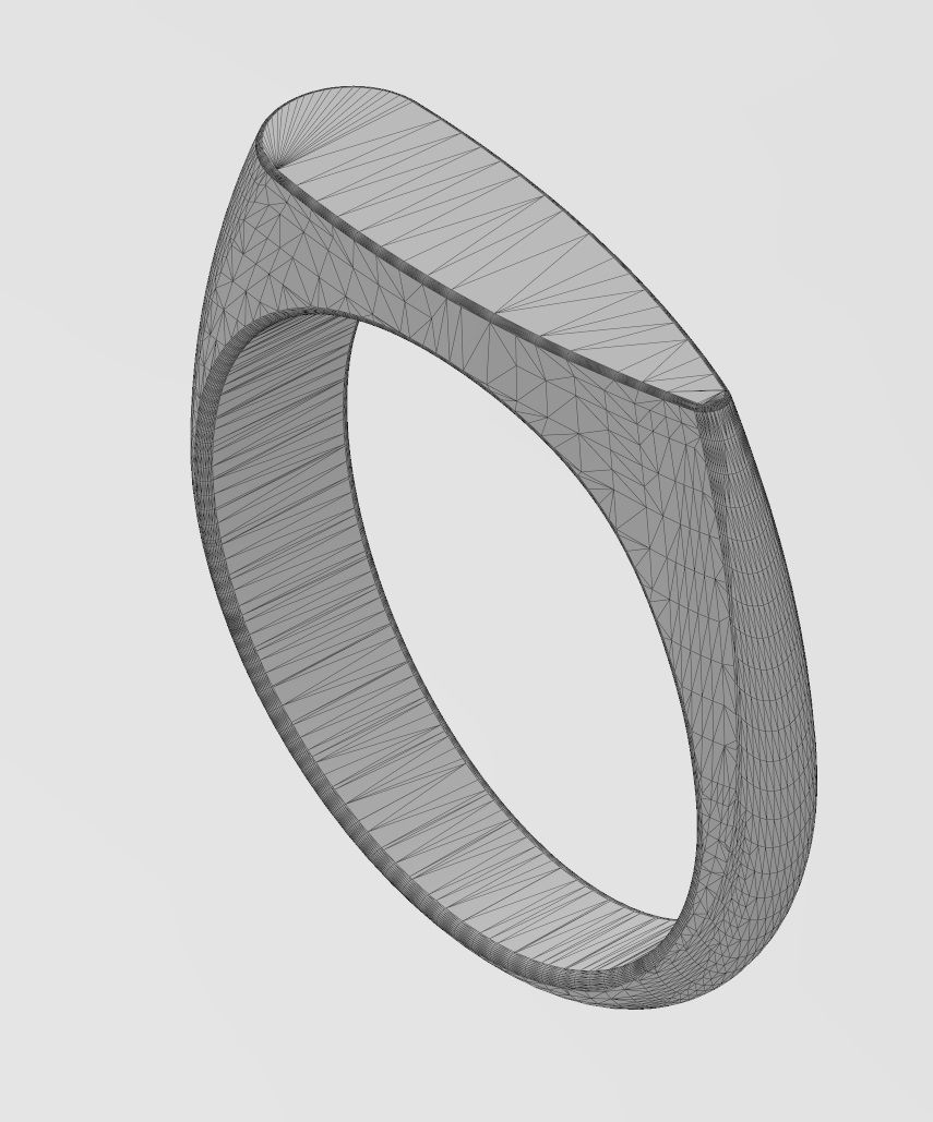 Teardrop signet ring US sizes 5to9 3D print model_14